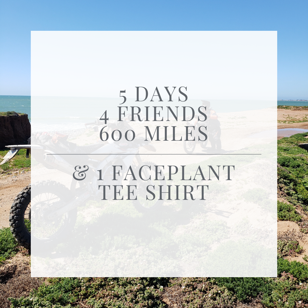 5 days, 4 friends, 600 miles, and 1 Faceplant tee shirt.