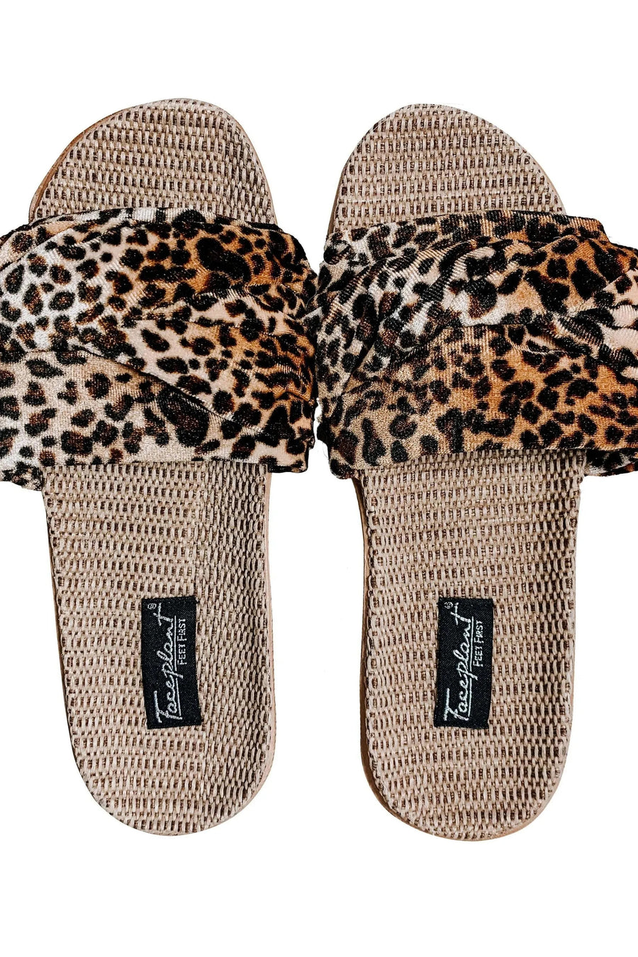 Faceplant Faux Fur Hemp Slides - Leopard Print - Faceplant Dreams