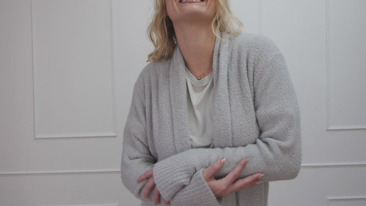 Faceplant Bamboo Plush Midi Cardigan Robe